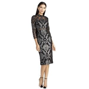 𝅺Rachel Roy Nadia Foil Print Jacquard Dress - 0